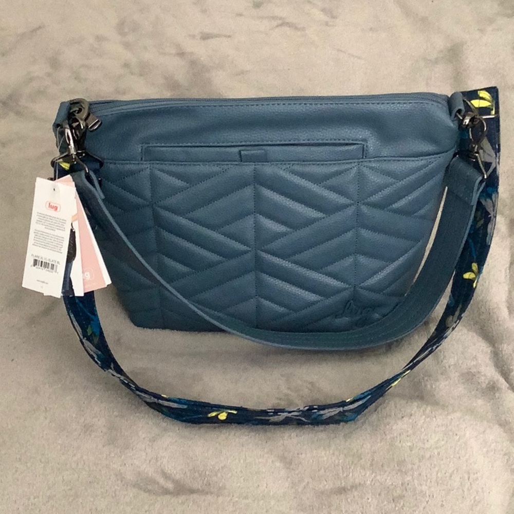 Lug VL Flare XL crossbody / shoulder bag with 2 straps in slate blue NEW!